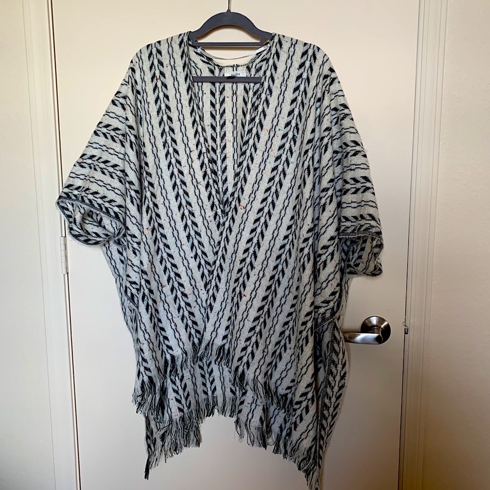 White and rainbow shawl
